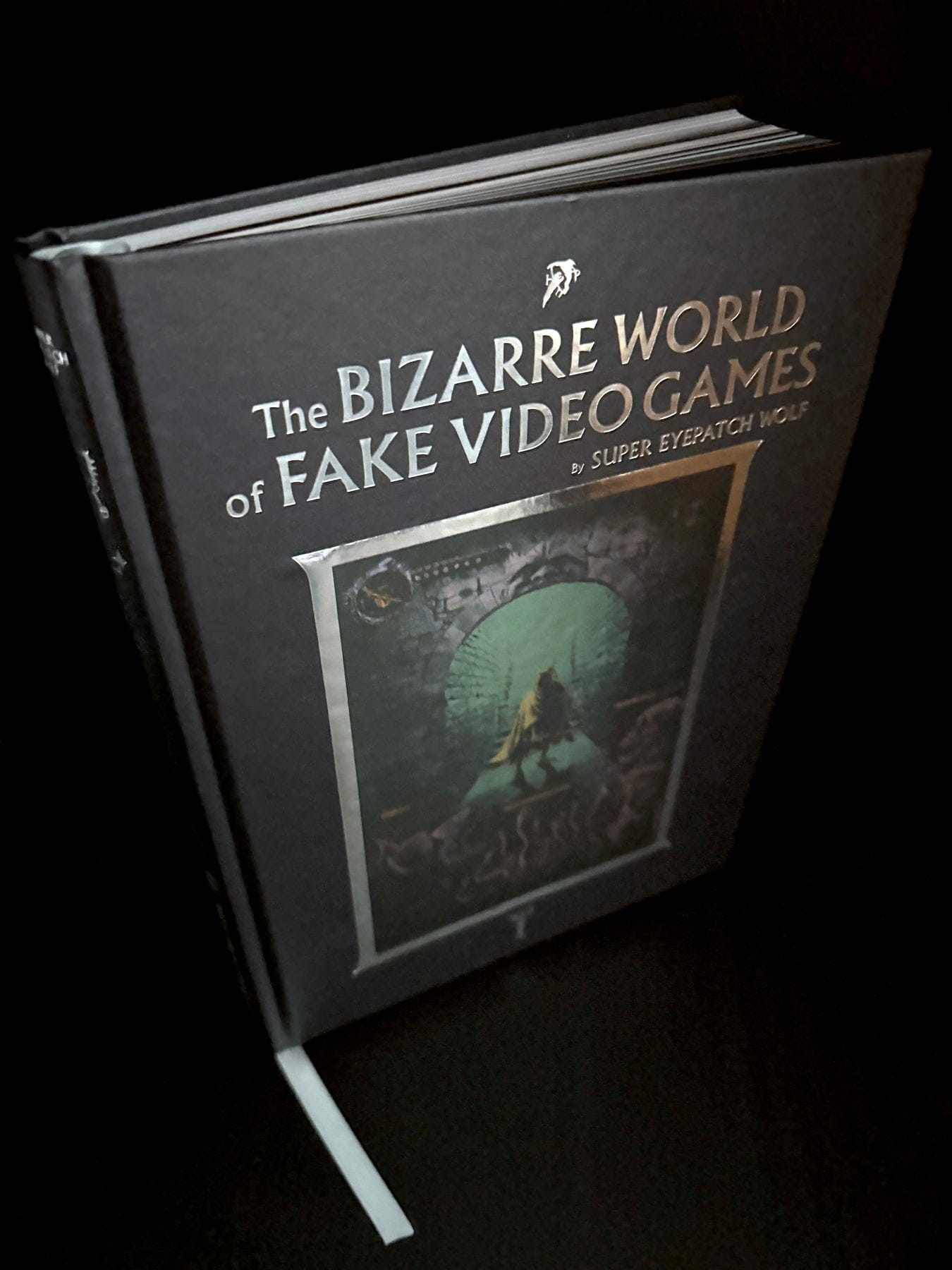 An interior spread of The Bizarre World of Fake Video Games laid out like a vintage games magazine