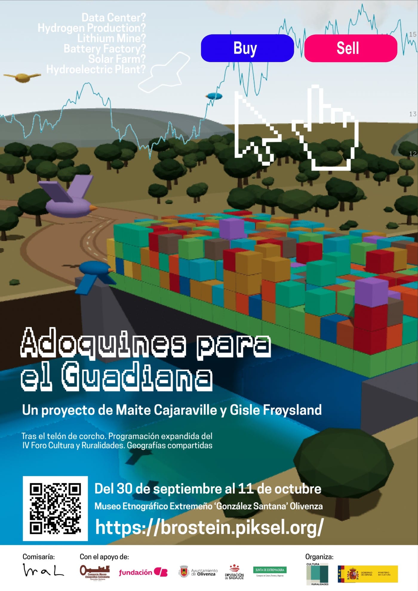 The poster for Adoquines para el Guadiana in Olivenza.