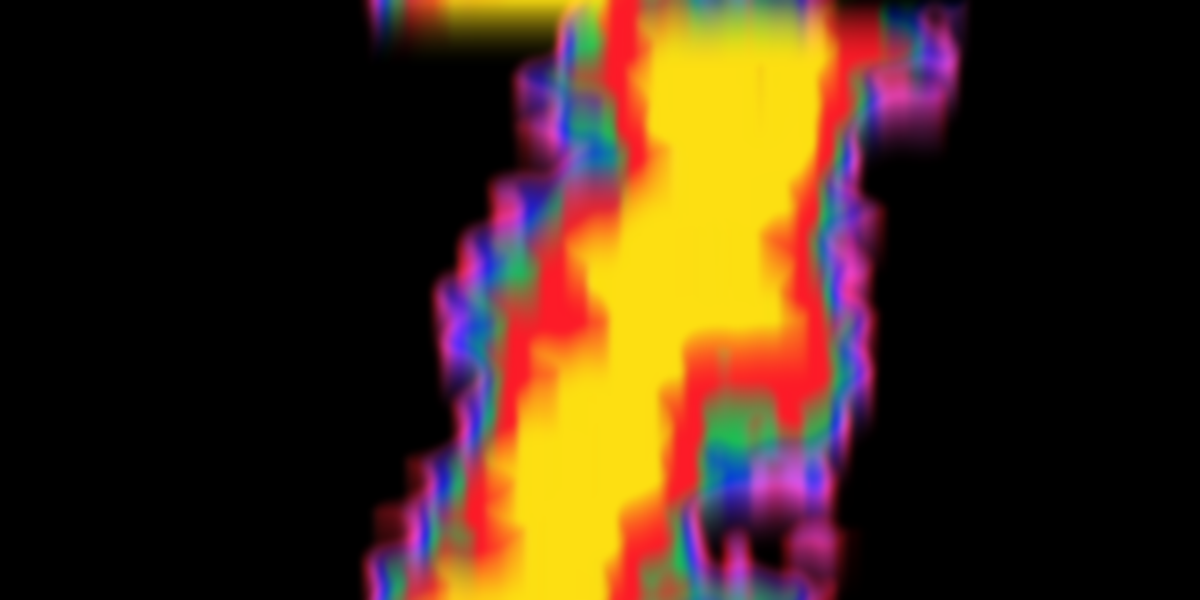 A melted, unreadable smear of colour