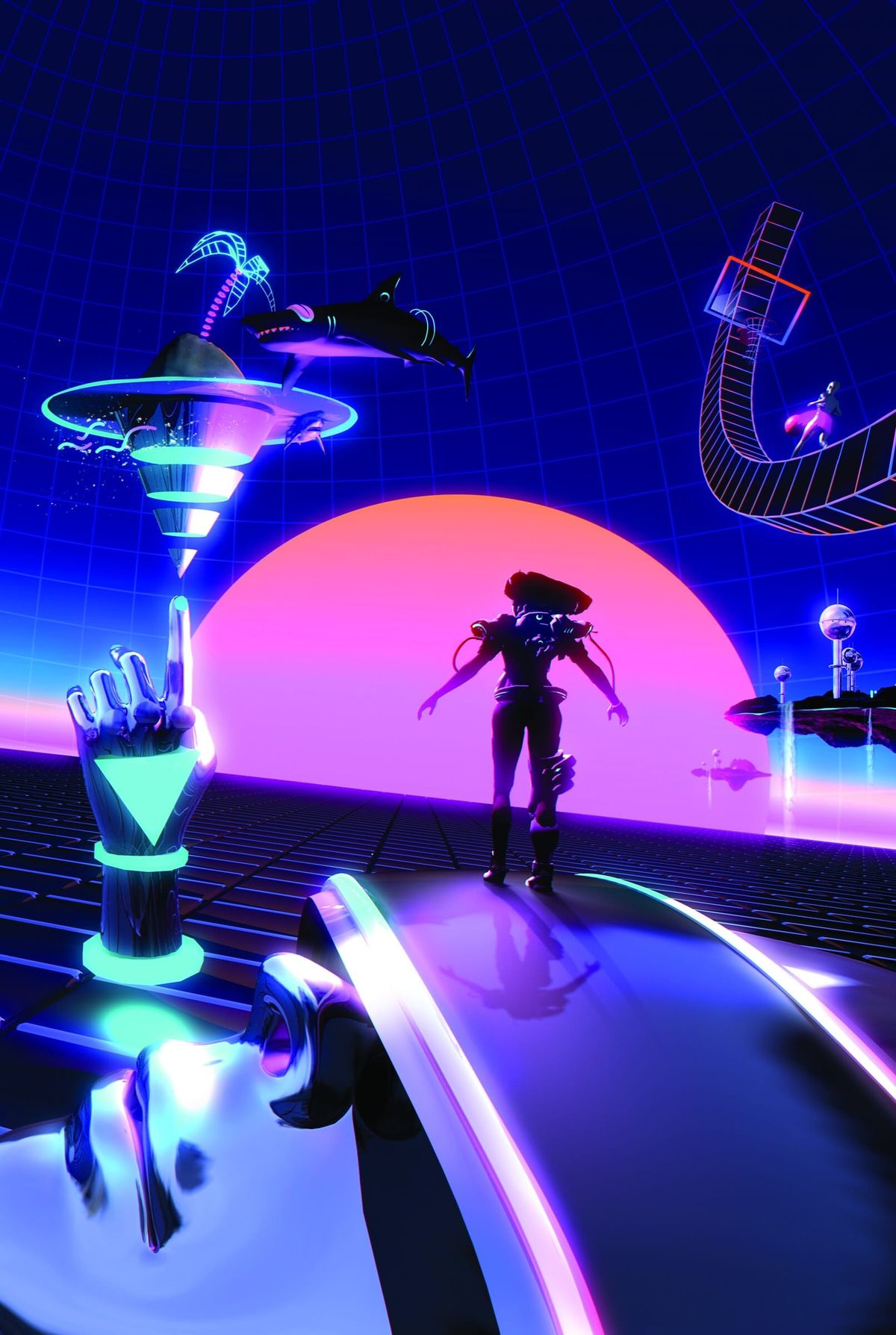 Kill Screen Issue 08 cover, a neon virtual landscape