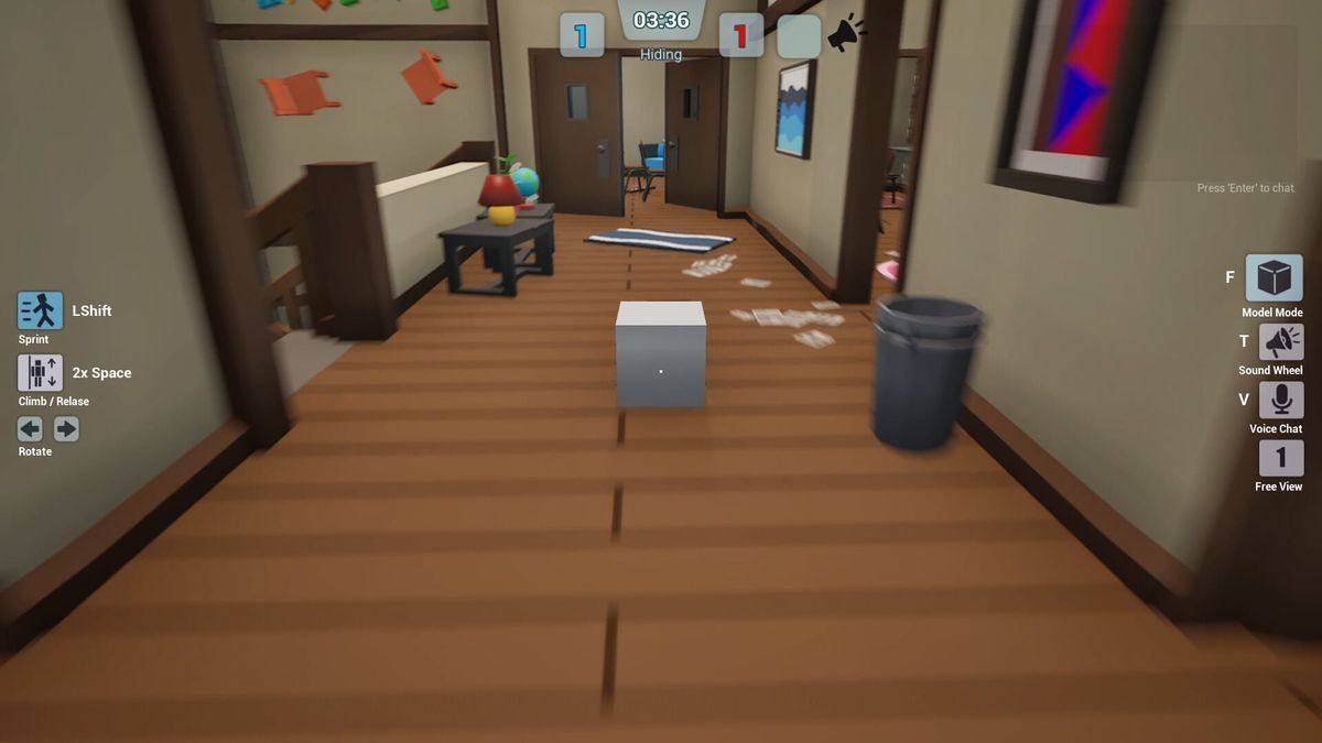 A player using in-game 3D modeling tools to build a disguise in FAKE ME