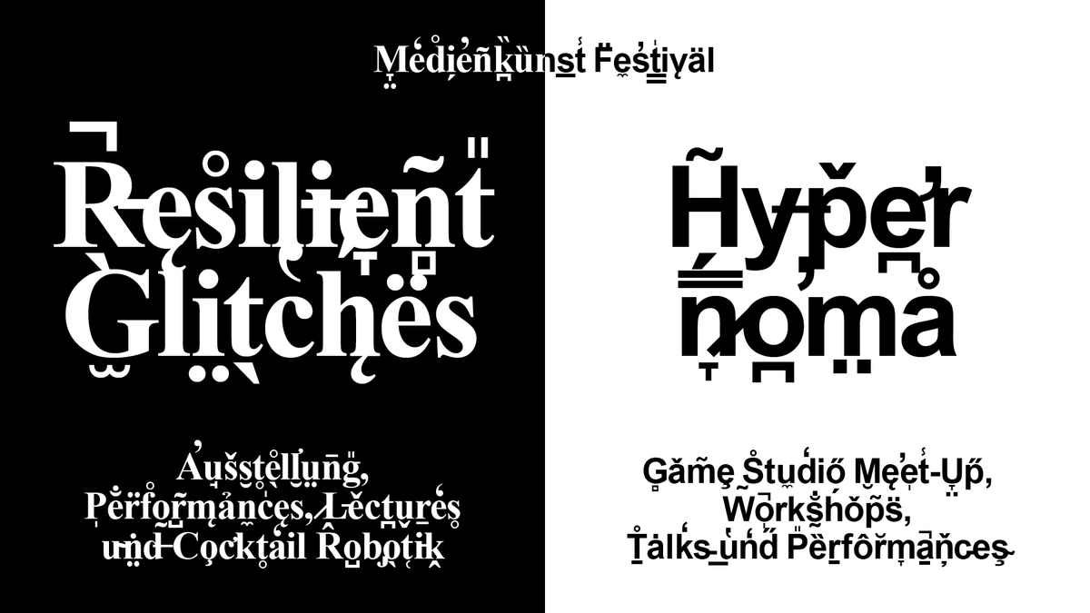 Banner artwork for the RESILIENT GLITCHES / HYPERNOMA media art festival in Graz