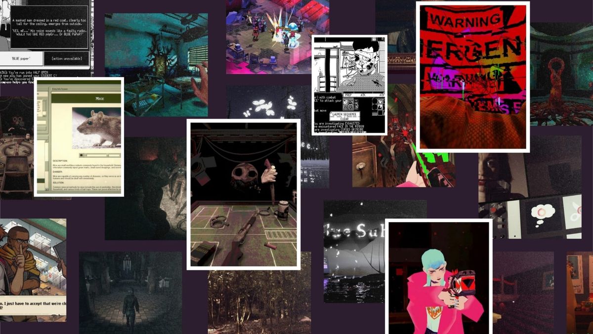 Collage of screenshots from games in the Killscreen Horror Collection