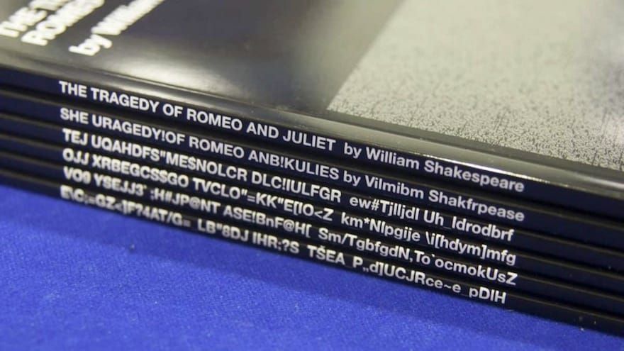 Scrambled books of Shakespeare illustrate the travesty of digital photos