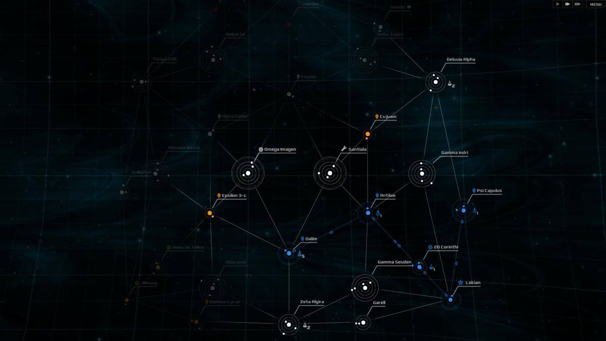 The strikingly minimalist Spacecom says only what it needs to