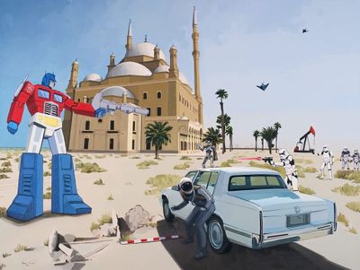 For your weekend enjoyment: Paintings of an astronaut touring the world of pop