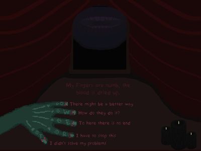 A game about dealing with problems by biting your fingers
