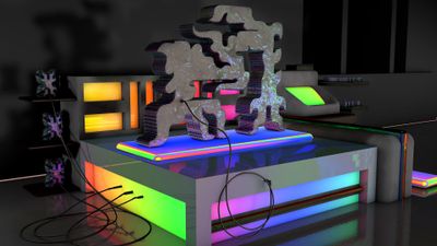 MSHR’s electric glyphs evoke the alienness of our tech futures