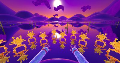 Chrome-tinged cats come to life in this colorful VR music video