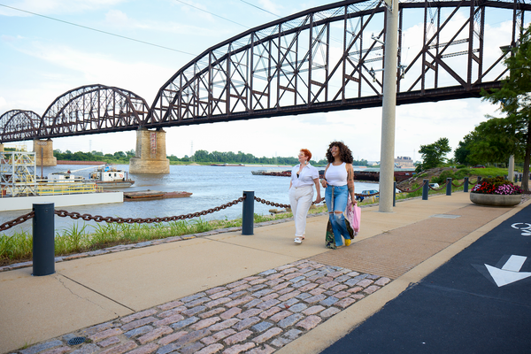 The Mississippi Riverfront and Gateway Arch in St. Louis, Missouri
