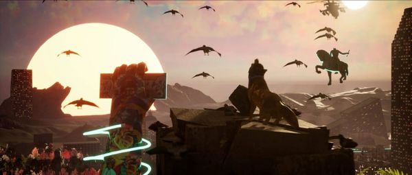 Digitally rendered scene from Juan Covelli’s video game Los Caídos