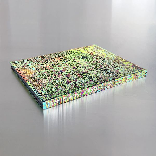 A fluorescent pixel-grid rug composition from Travess Smalley's Pixel Rugs