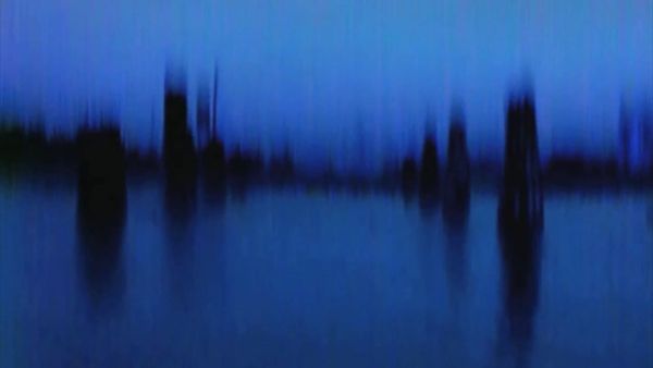 A glitch-smeared blue landscape from Rosa Menkman’s The Collapse of PAL