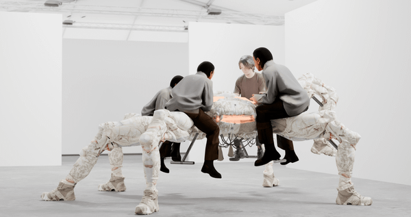 Screenshot of Theo Triantafyllidis's multiplayer game Feral Metaverse showing cooperative group bodies