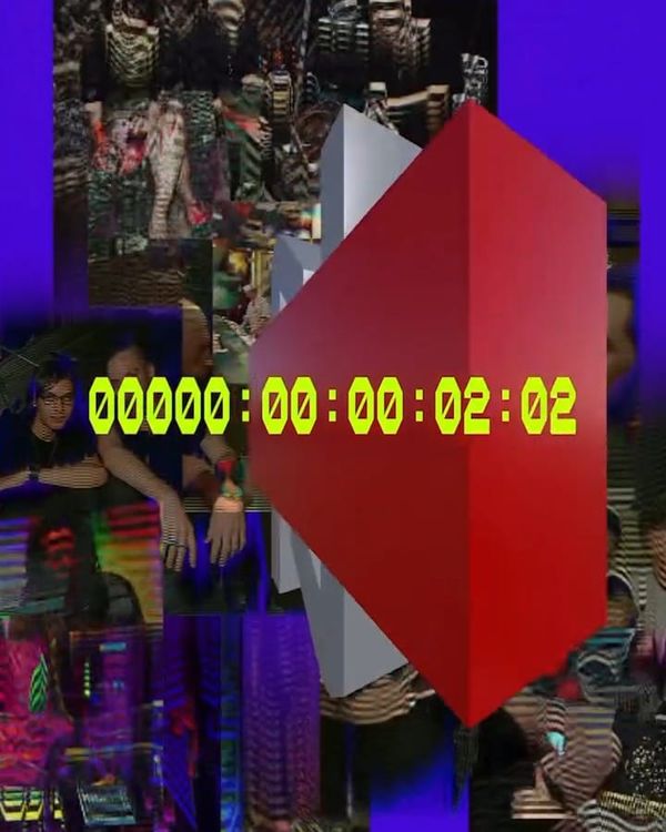 A neon timeline on a purple background with a red diamond and a yellow day counter, from the nullsleep.com launch video.