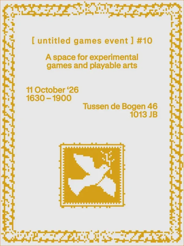 Poster for untitled games event number 10 on October 11, 2026 at Tussen de Bogen 46, Amsterdam