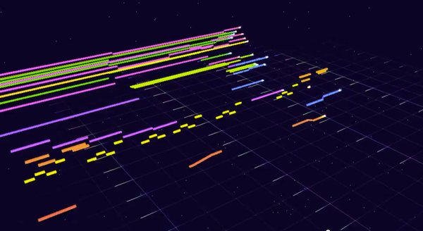 These interactive music videos remind us of Tron’s light-cycle scene, almost