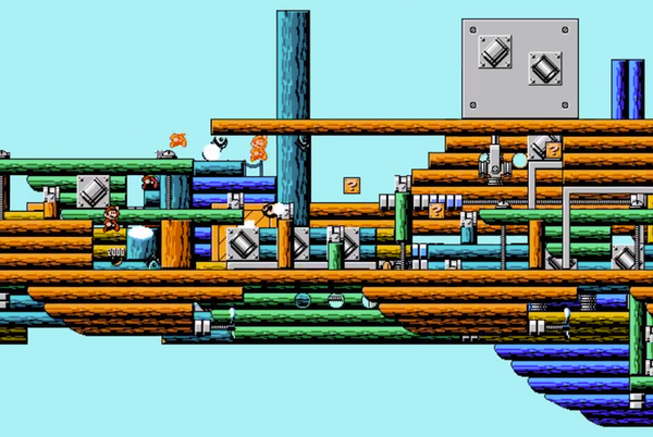 Mother of God, it’s every airship level from Mario 3 at once