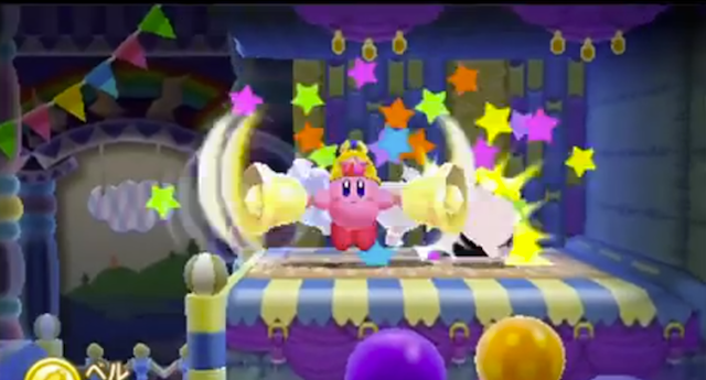 Still whimsical as ever, but the new Kirby title has Smash Bros. mode