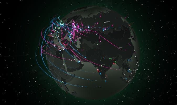 Watch a real-time global mapping of cyber warfare and feel terrified
