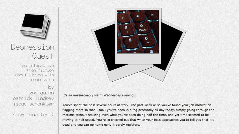 Depression Quest released on Steam to help those who need it