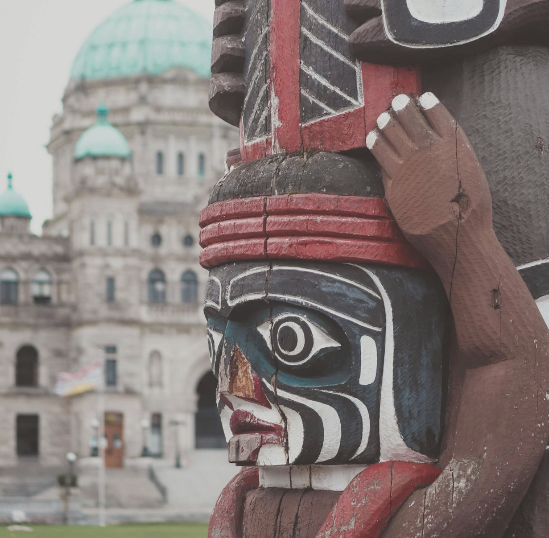 Standing outside the Legislative Assembly in Victoria, British-Columbia