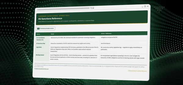 EU Sanctions Reference