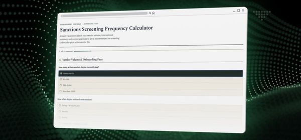 Sanctions Screening Frequency Calculator