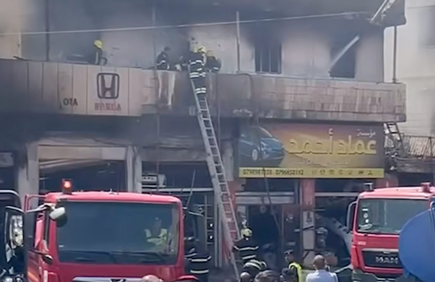 Fire extinguished at car parts warehouse in Al Quwaysimah in East Amman