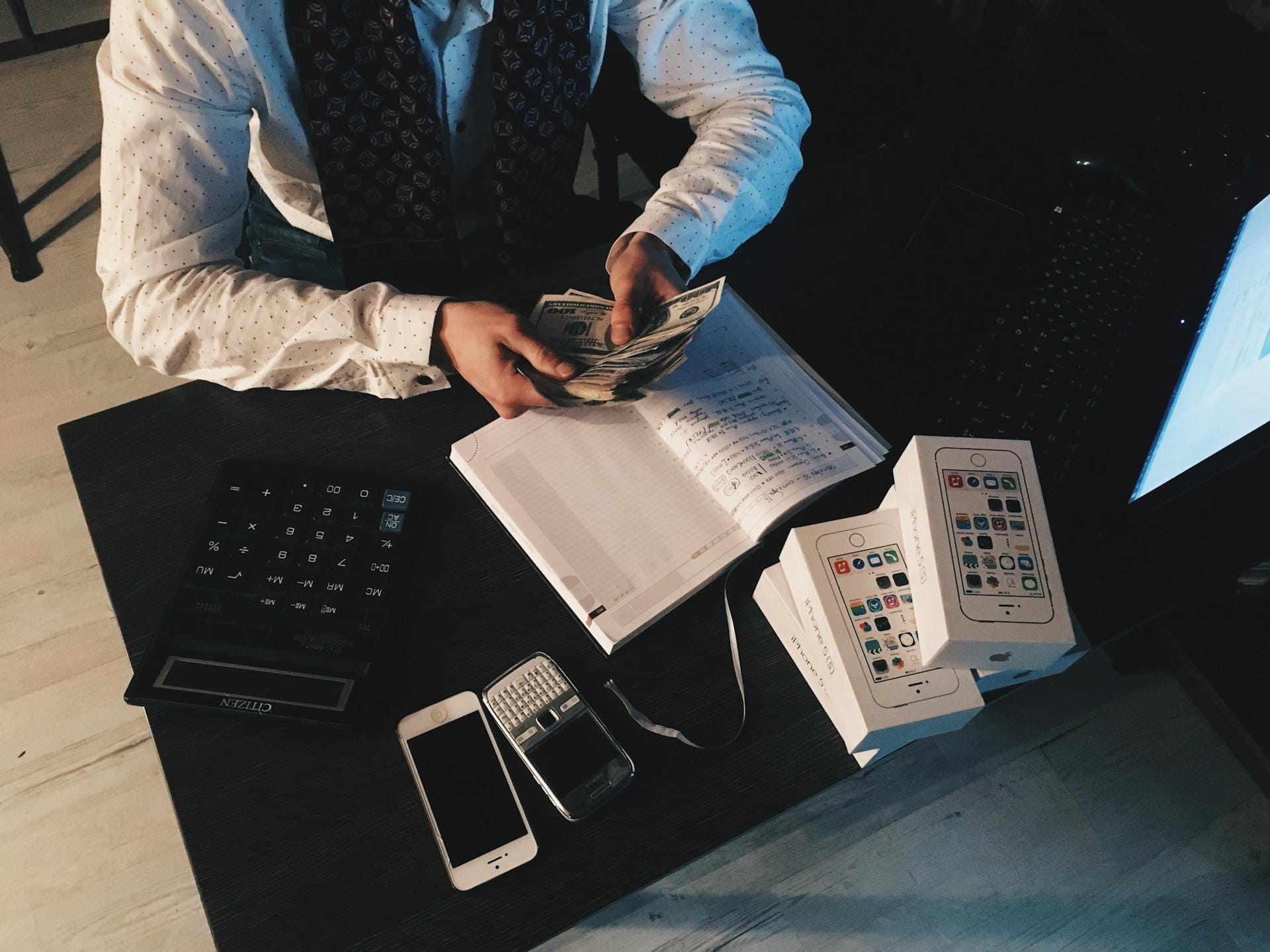 person holding money