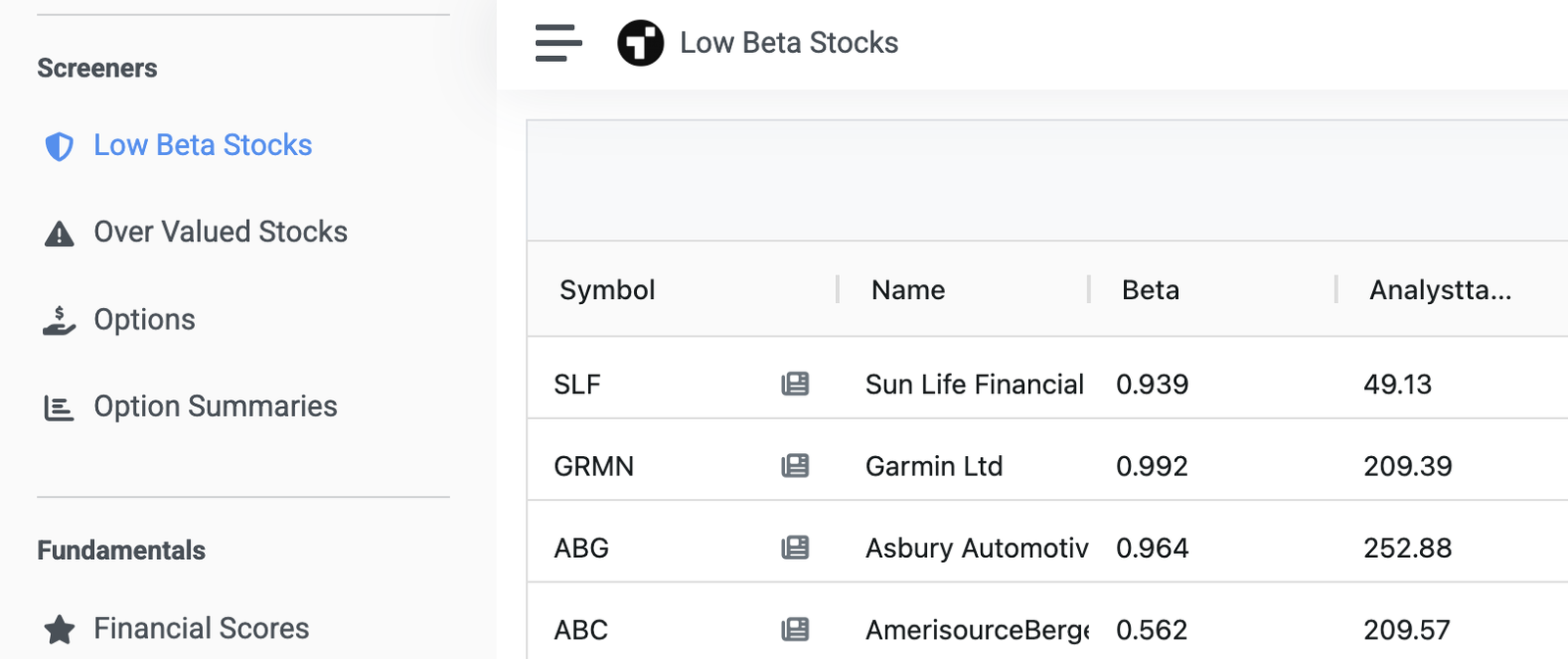 Stock Screeners