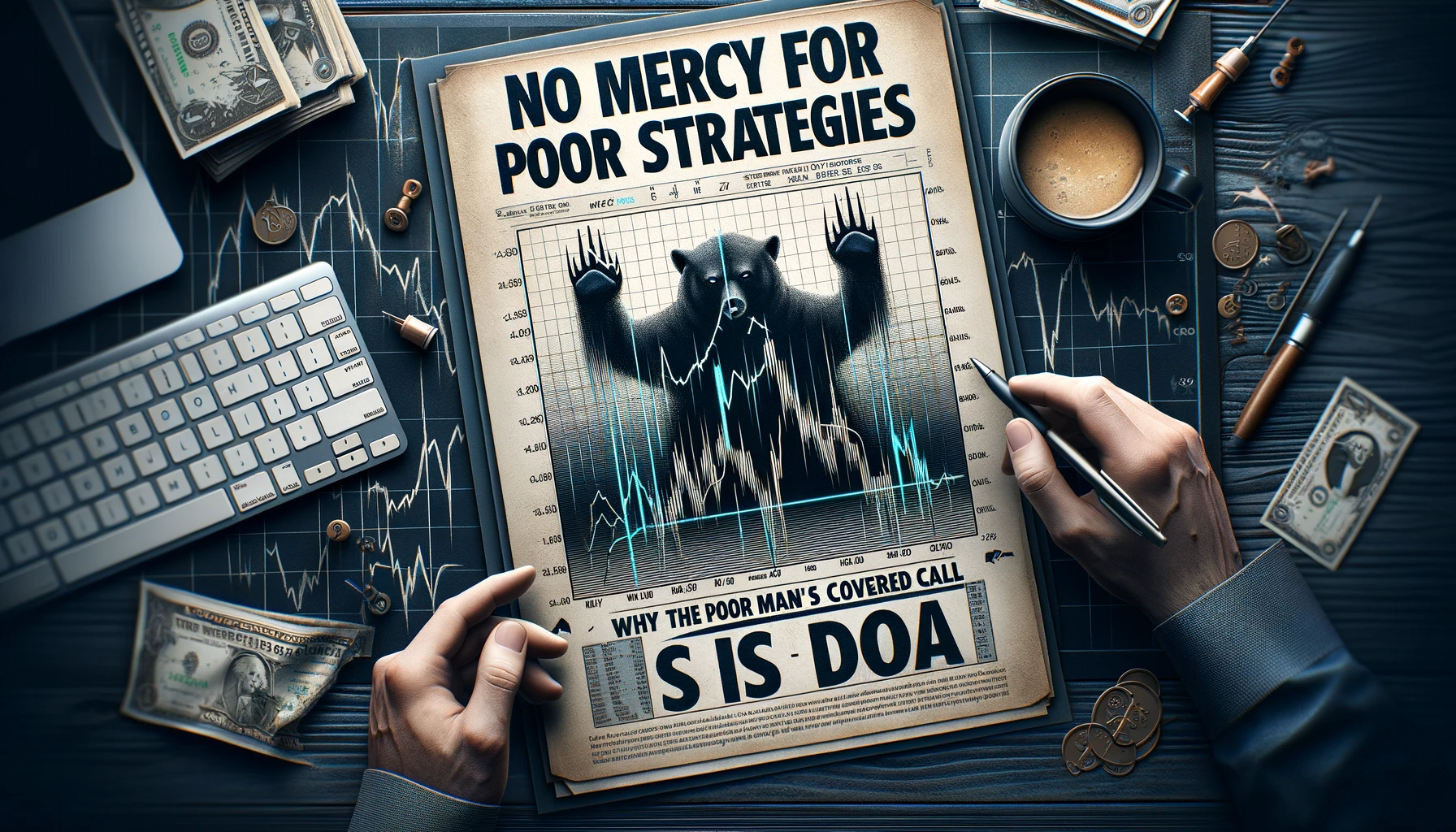 A picture portraying bad things happening for those people that trade the poor man's covered call strategy
