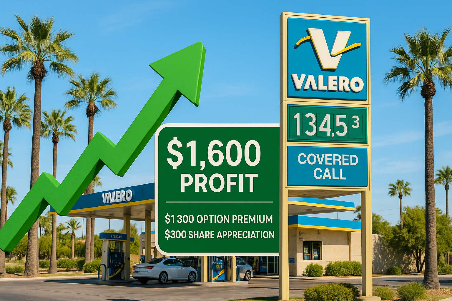 VLO +$1,300 in Premium +$300 in Capital Appreciation