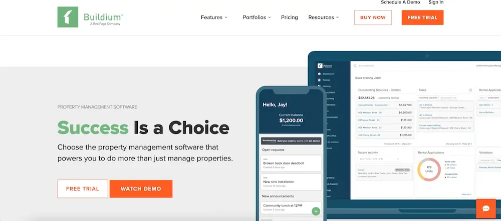 Buildium homepage