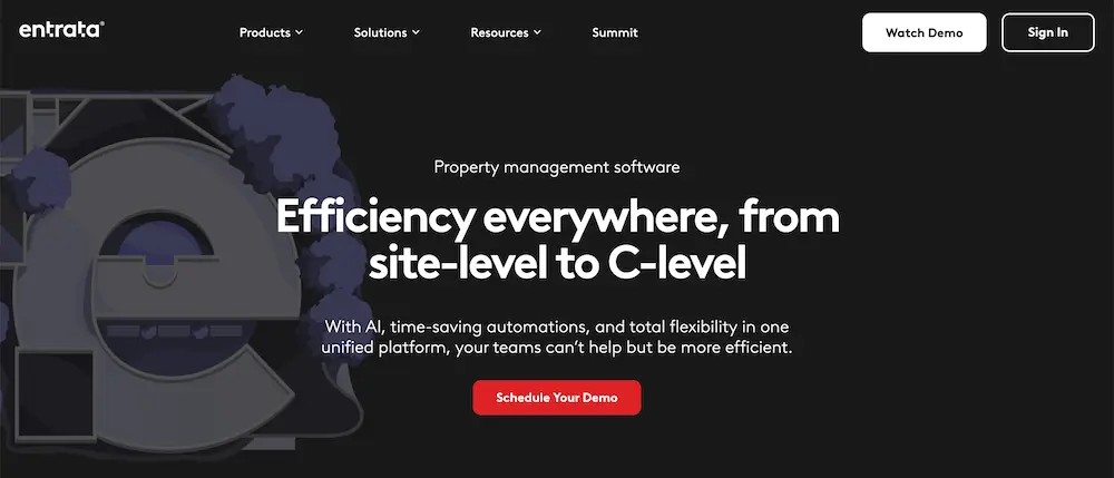 Entrata homepage