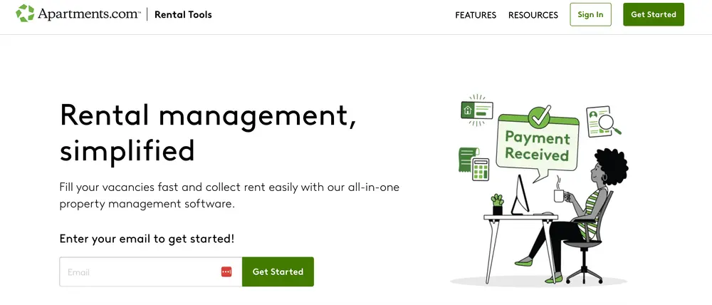 Apartments.com Rental Manager homepage