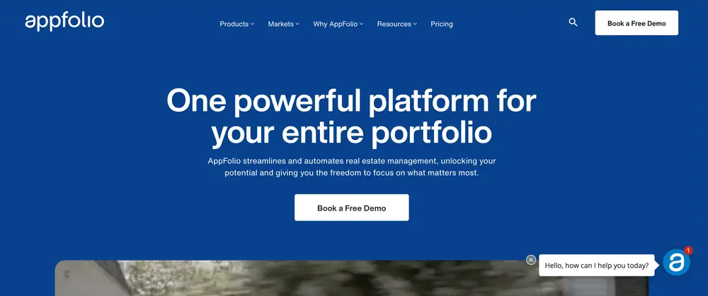 AppFolio homepage