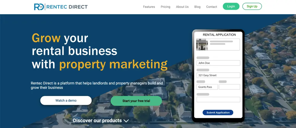 Rentec Direct homepage