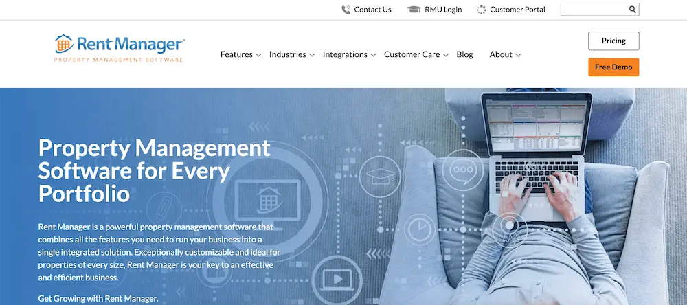 Rent Manager homepage