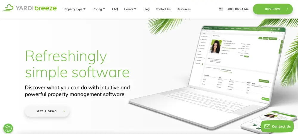 Yardi Breeze website homepage