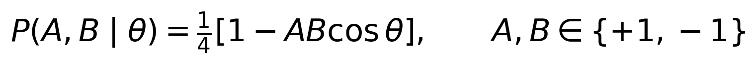 The joint singlet probability is one quarter times one minus the product of outcomes times cosine theta.