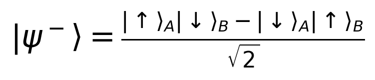 The spin singlet is up-down minus down-up, divided by the square root of two.