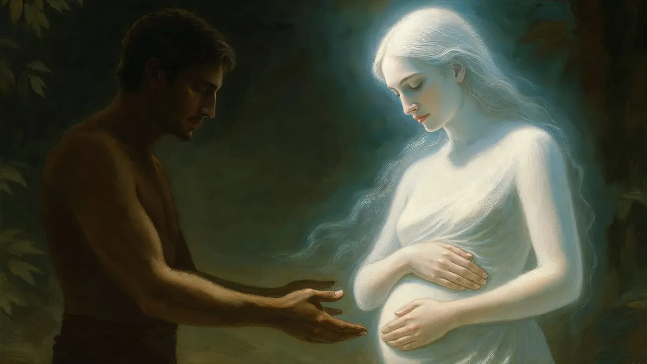 Human conception is a collision between the protected past (Female) and the variable present (Male)