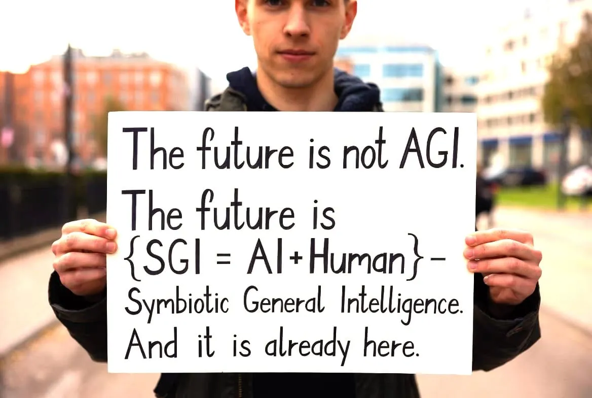The future is not AGI. The future is {SGI = AI+Human} - Symbiotic General Intelligence. And it is already here