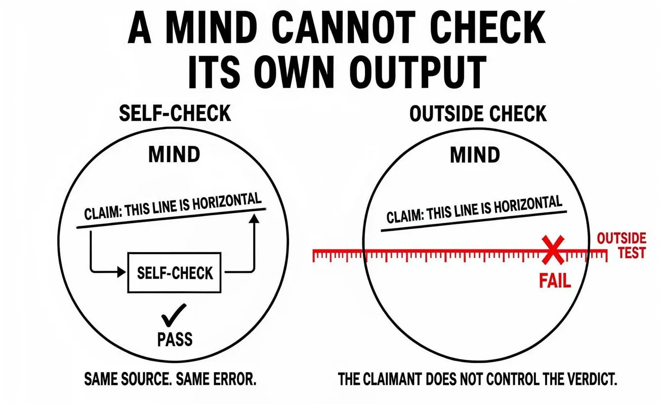 A Mind Cannot Check its Own Output