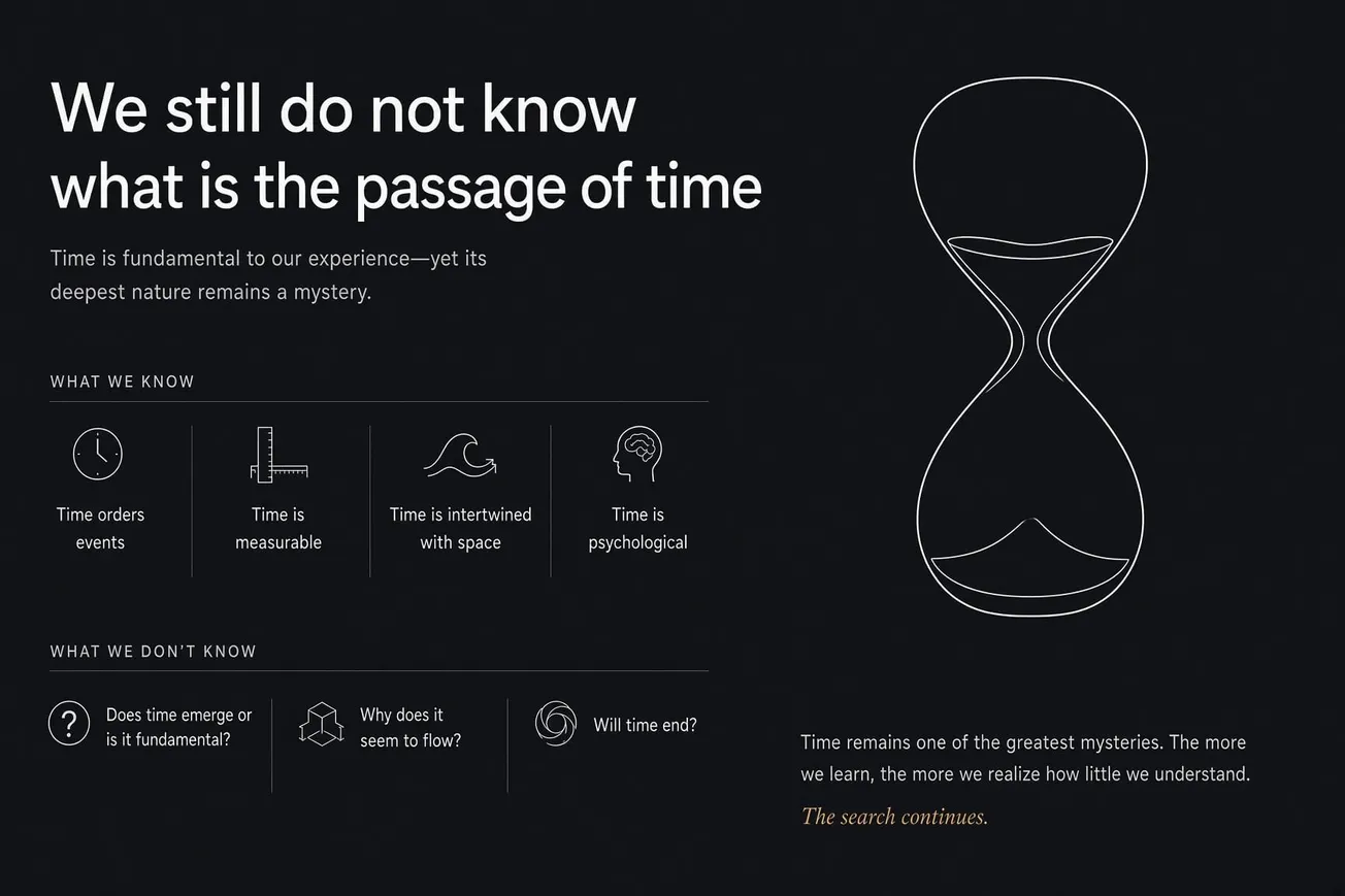 We still do not know what is the passage of time.