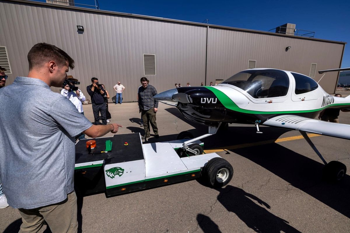 UVU Students Unveil Autonomous Electric Aircraft Tug 2.0