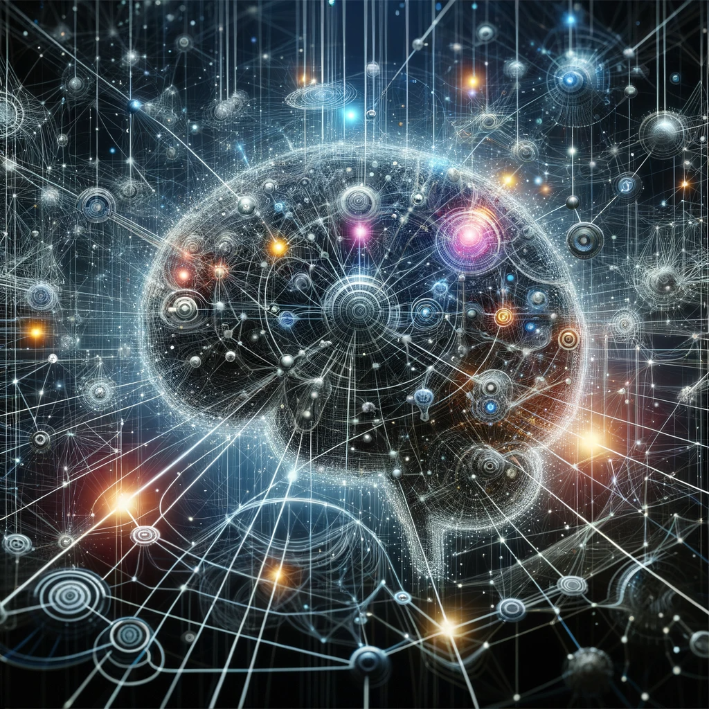 DALL·E 2024-01-19 15.31.59 - An abstract representation of the mental model of synthesis and learning. The image features a large, intricate network of interconnected nodes and pa.png
