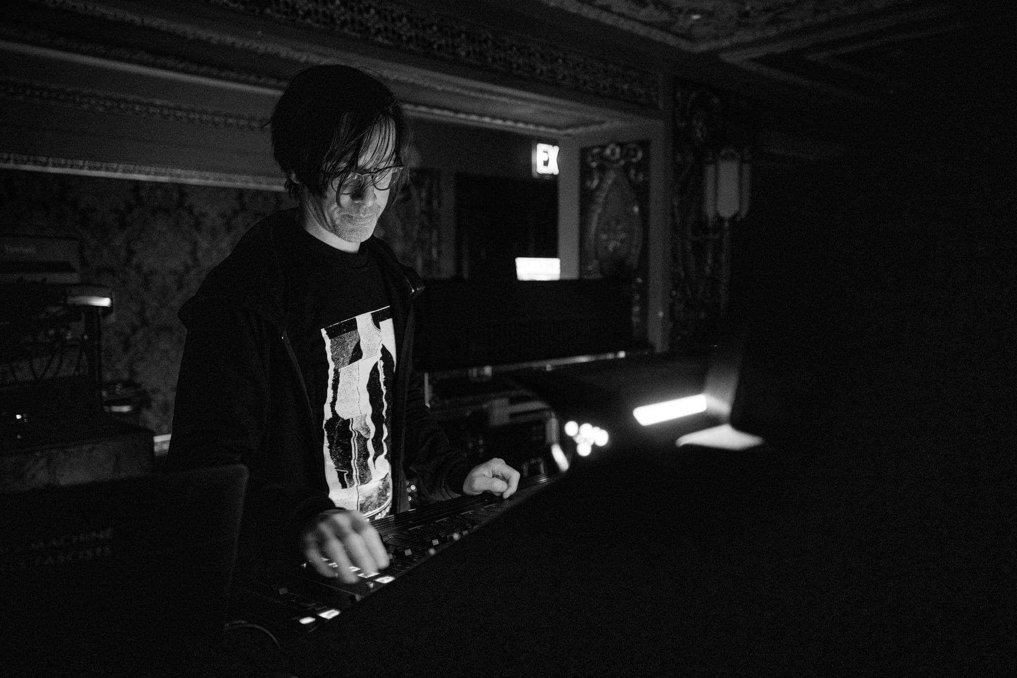 Patrick Scott at the controls at Mitski's Kings Theater show; photo by Kimberly Craven