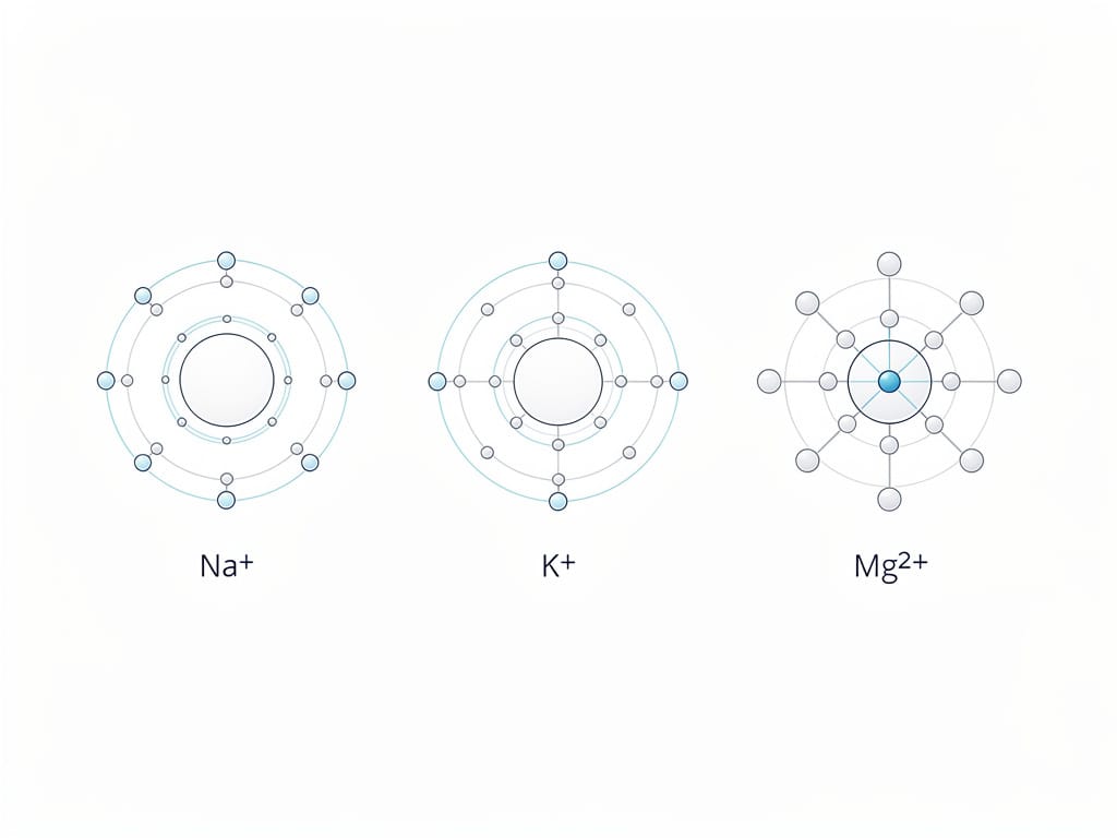 A diagram of the molecular structures of key electrolytes